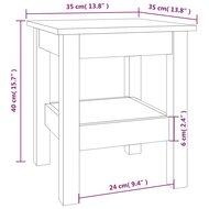 Salontafel 35x35x40 cm massief grenenhout honingbruin 7