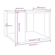 Salontafel 40x40x30 cm bewerkt hout gerookt eikenkleurig 7