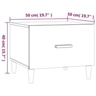 Salontafel 50x50x40 cm bewerkt hout bruin eikenkleur 9