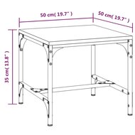 Salontafel 50x50x35 cm bewerkt hout grijs 8