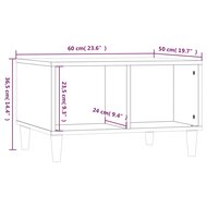 Salontafel 60x50x36,5 cm bewerkt hout bruin eikenkleur 8