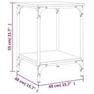 Salontafel 40x40x55 cm bewerkt hout zwart 9