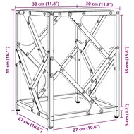 Salontafel met transparant glazen blad 30x30x41 cm staal 9