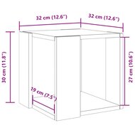 Salontafel 32x32x30 cm bewerkt hout bruin eikenkleurig 9