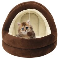 Kattenmand 40x40x35 cm bruin en cr&egrave;mekleurig 1