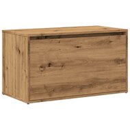 Halbankje 80x40x45 cm bewerkt hout artisanaal eikenkleur 2