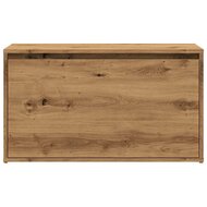 Halbankje 80x40x45 cm bewerkt hout artisanaal eikenkleur 4