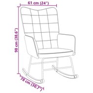 Schommelstoel fluweel cr&egrave;mekleurig 9