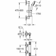 Douchekolom Grohe Precision Feel Plastic 3