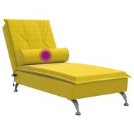 Massage chaise longue met bolster fluweel geel 7