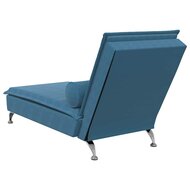 Massage chaise longue met bolster fluweel blauw 6