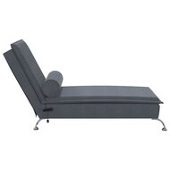 Massage chaise longue met bolster fluweel donkergrijs 5