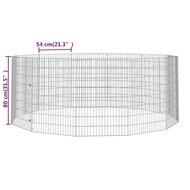 Dierenverblijf 12 panelen 54x80 cm gegalvaniseerd ijzer 8