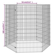 Dierenverblijf 6 panelen 54x100 cm gegalvaniseerd ijzer 8