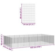 Dierenverblijf 24 panelen 54x80 cm gegalvaniseerd ijzer 8