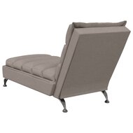 Chaise longue met kussens stof taupe 6