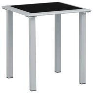 Tuintafel 41x41x45 cm staal en glas zwart en zilverkleurig 1