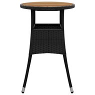 Tuintafel &Oslash;60x75 cm acaciahout en poly rattan zwart 3