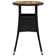 Tuintafel &Oslash;60x75 cm acaciahout en poly rattan zwart 4