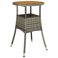 Tuintafel &Oslash;60x75 cm acaciahout en poly rattan grijs 2