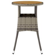 Tuintafel &Oslash;60x75 cm acaciahout en poly rattan grijs 3