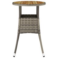 Tuintafel &Oslash;60x75 cm acaciahout en poly rattan grijs 4