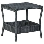 Tuintafel 45x45x46,5 cm poly rattan donkergrijs 1