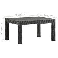 Tuintafel 58x58x41 cm PP rattan antracietkleurig 6