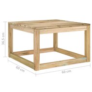 Tuintafels 2 st pallet 60x60x36,5 cm ge&iuml;mpregneerd grenenhout 6