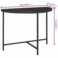 Tuintafel 100x50x75 cm poly rattan zwart 7