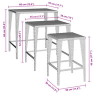 Tuintafeltjesset 3 st poly rattan zwart 8