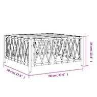 Tuintafel 70x70x34 cm geweven stof wit 5