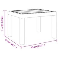 Tuintafel 59x47x40 cm PP wit 7