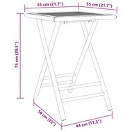 Tuintafel inklapbaar 55x55x75 cm bamboe 8