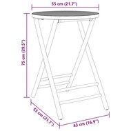 Tuintafel inklapbaar &Oslash; 55x75 cm bamboe 8