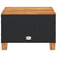 Tuintafel 55x55x36 cm poly rattan en acaciahout zwart 4