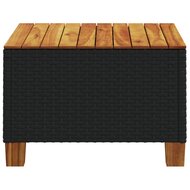 Tuintafel 55x55x36 cm poly rattan en acaciahout zwart 5