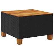 Tuintafel 55x55x36 cm poly rattan en acaciahout zwart 6