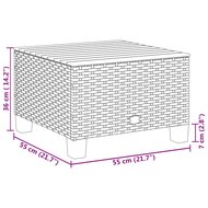 Tuintafel 55x55x36 cm poly rattan en acaciahout zwart 8