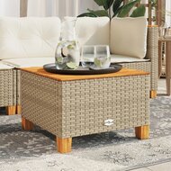 Tuintafel 55x55x36 cm poly rattan en acaciahout beige 3