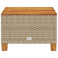 Tuintafel 55x55x36 cm poly rattan en acaciahout beige 4