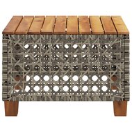 Tuintafel 55x55x36 cm poly rattan en acaciahout grijs 5