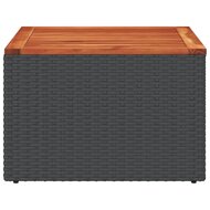 Tuintafel 55x55x37 cm poly rattan en acaciahout zwart 5