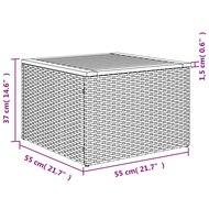 Tuintafel 55x55x37 cm poly rattan en acaciahout zwart 8