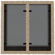 Tuintafel met glazen blad 55x55x37 cm poly rattan beige 7