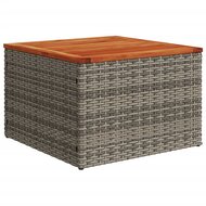 Tuintafel 55x55x37 cm poly rattan en acaciahout grijs 6