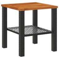 Tuintafel 40x40x42 cm poly rattan en acaciahout zwart 6