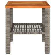 Tuintafel 40x40x42 cm poly rattan en acaciahout grijs 4