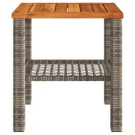 Tuintafel 40x40x42 cm poly rattan en acaciahout grijs 5