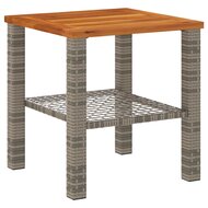 Tuintafel 40x40x42 cm poly rattan en acaciahout grijs 6